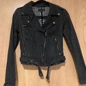 DENIM MOTORCYCLE JACKET